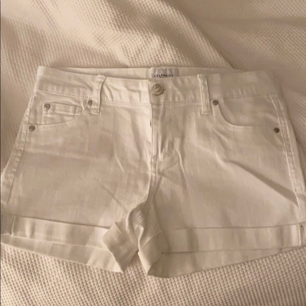 White Jean Shorts